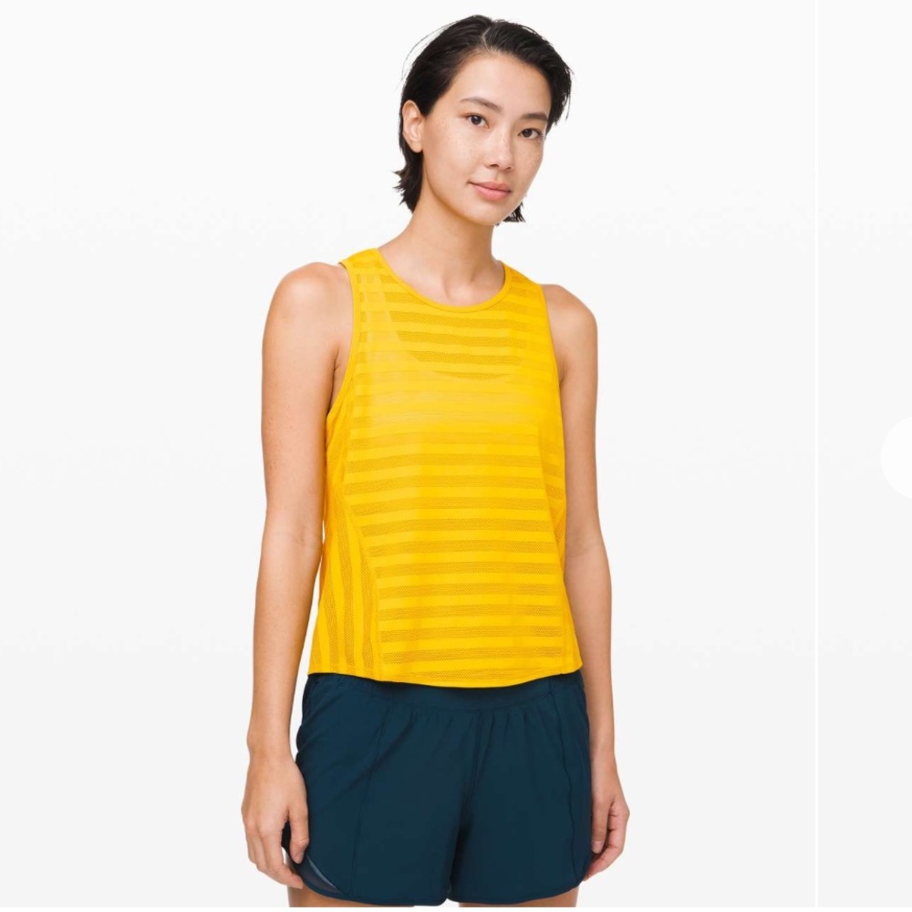 lululemon off and running tank - honeycomb yellow